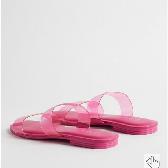 NWT TORRID LUCITE STRAPPY SANDAL PINK 9.5 9 1/2 WW SLIP ON - Picture 3 of 6